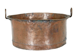 19th Century Embossed Brass Copper Cooking Pot — thumbnail 4