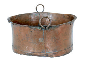 19th Century Embossed Brass Copper Cooking Pot — thumbnail 3