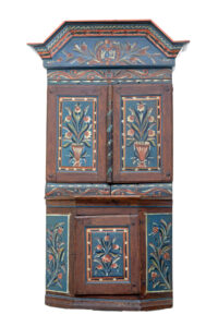 Traditional Rustic Swedish Painted Pine Cupboard — thumbnail 1