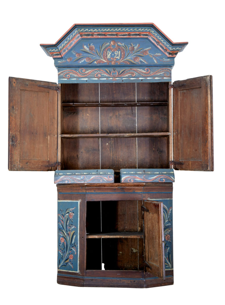 Traditional Rustic Swedish Painted Pine Cupboard — image 3