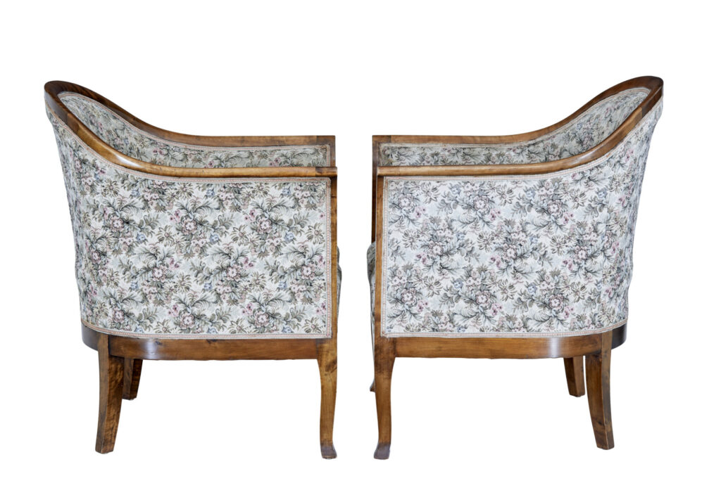 Pair of Art Deco Birch Armchairs — image 4