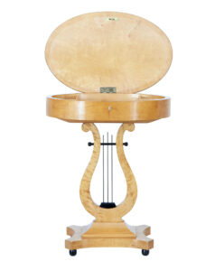 Swedish Birch Lyre Form Side Table — thumbnail 2