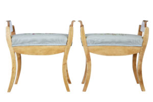 Pair of Early 20th Century Birch Stools — thumbnail 4
