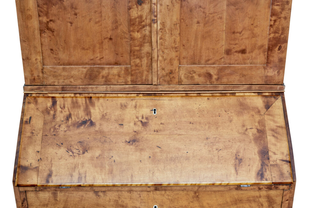 19th Century Swedish Birch Bureau Bookcase — image 11
