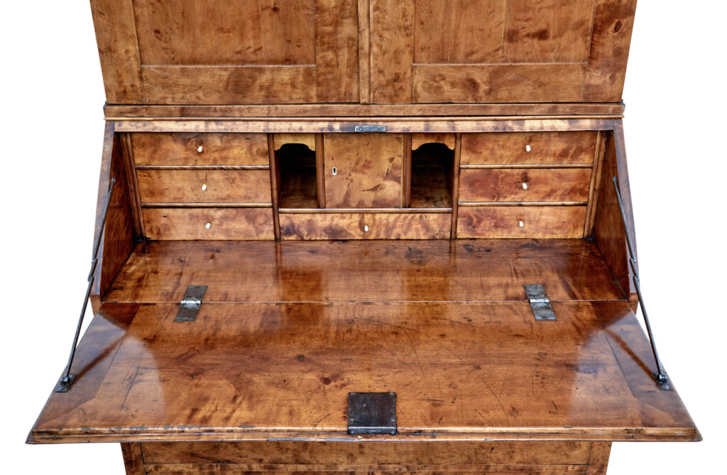 19th Century Swedish Birch Bureau Bookcase — image 8