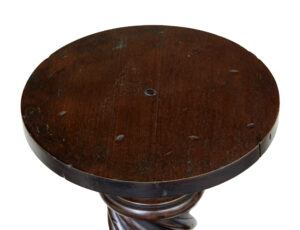Small Pair of Late 19th Century Mahogany Barley Twist Columns — thumbnail 4