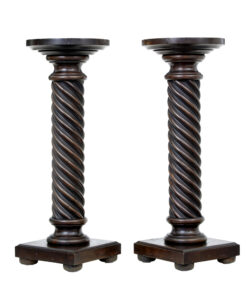 Small Pair of Late 19th Century Mahogany Barley Twist Columns — thumbnail 6