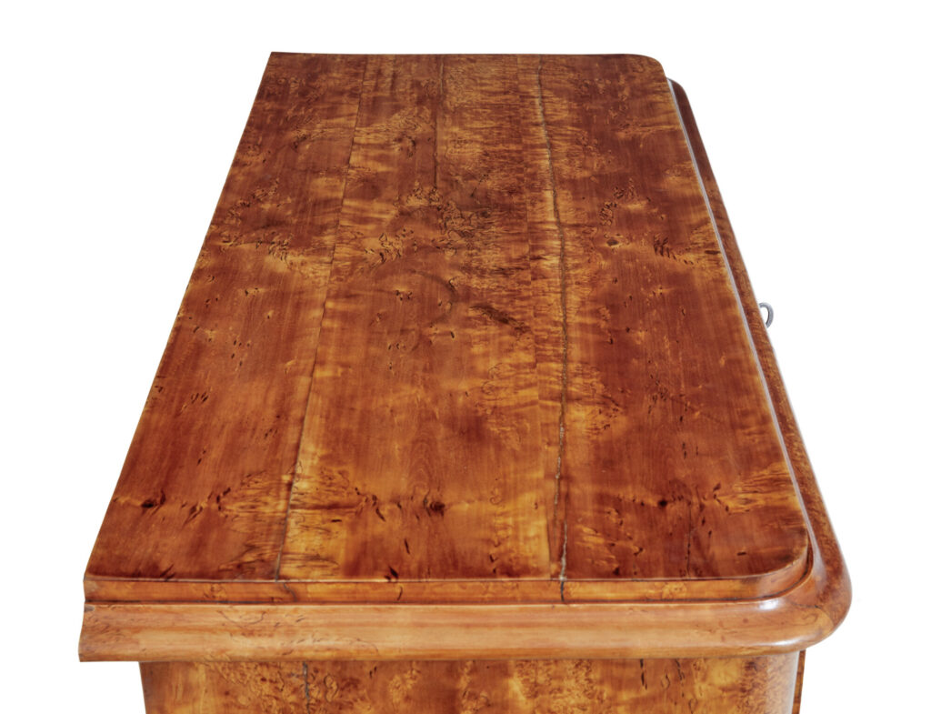 Swedish 19th Century Burr Birch Secretaire Chest of Drawers — image 2