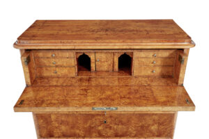 Swedish 19th Century Burr Birch Secretaire Chest of Drawers — thumbnail 4