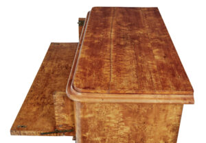 Swedish 19th Century Burr Birch Secretaire Chest of Drawers — thumbnail 3