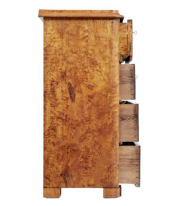 Swedish 19th Century Burr Birch Secretaire Chest of Drawers — thumbnail 7