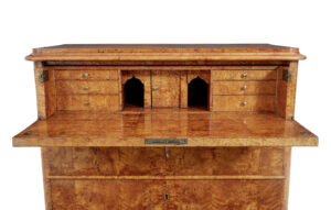 Swedish 19th Century Burr Birch Secretaire Chest of Drawers — thumbnail 6