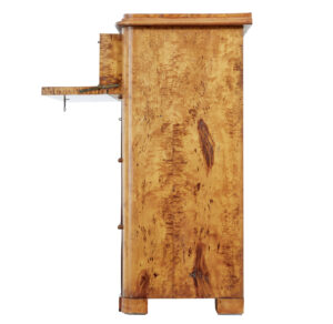 Swedish 19th Century Burr Birch Secretaire Chest of Drawers — thumbnail 9
