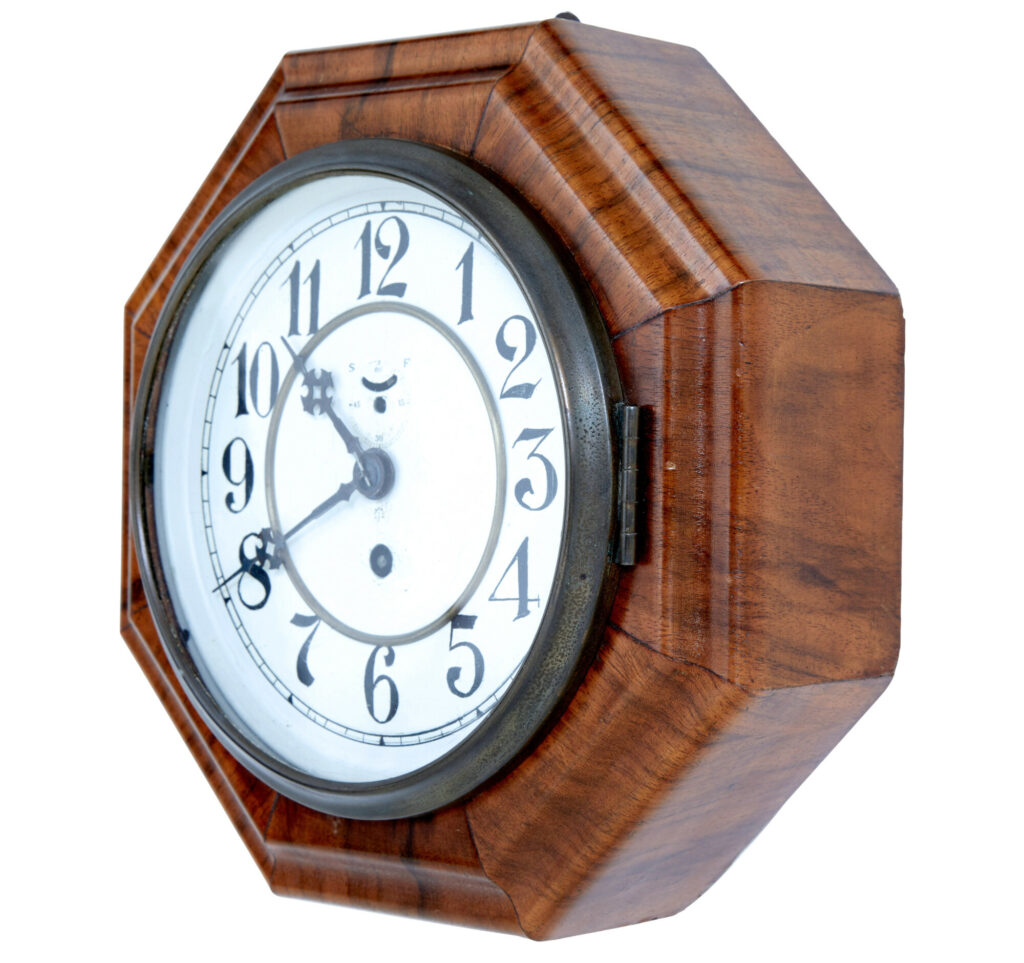 Art Deco Walnut Wall Clock by Junghans — image 5