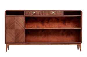 Swedish Mid Century Mahogany Low Open Bookcase — thumbnail 1