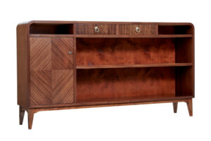 Swedish Mid Century Mahogany Low Open Bookcase — thumbnail 2