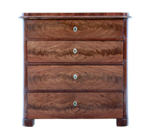 Mid 19th Century Flame Mahogany Chest of Drawers — thumbnail 1