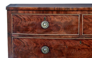 19th Century Mahogany Bowfront Chest of Drawers — thumbnail 4