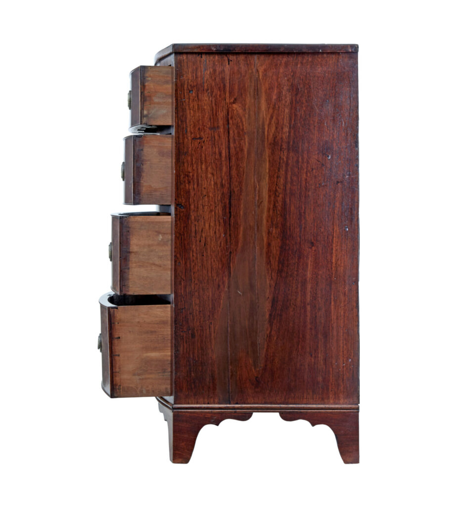 19th Century Mahogany Bowfront Chest of Drawers — image 7