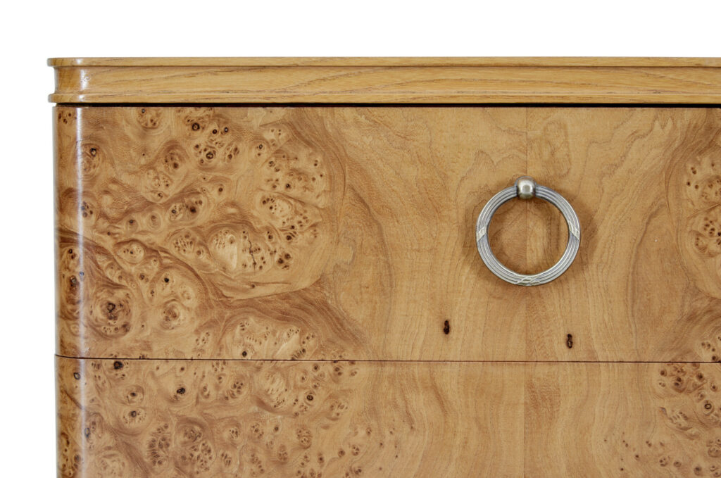 Mid 20th Century Burr Elm Chest of Drawers — image 4