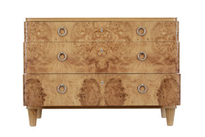Mid 20th Century Burr Elm Chest of Drawers — thumbnail 8