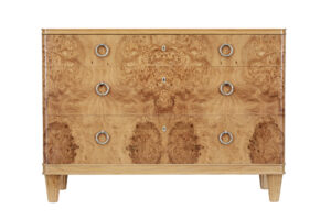 Mid 20th Century Burr Elm Chest of Drawers — thumbnail 1