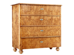 19th Century Swedish Burr Birch Chest of Drawers — thumbnail 1