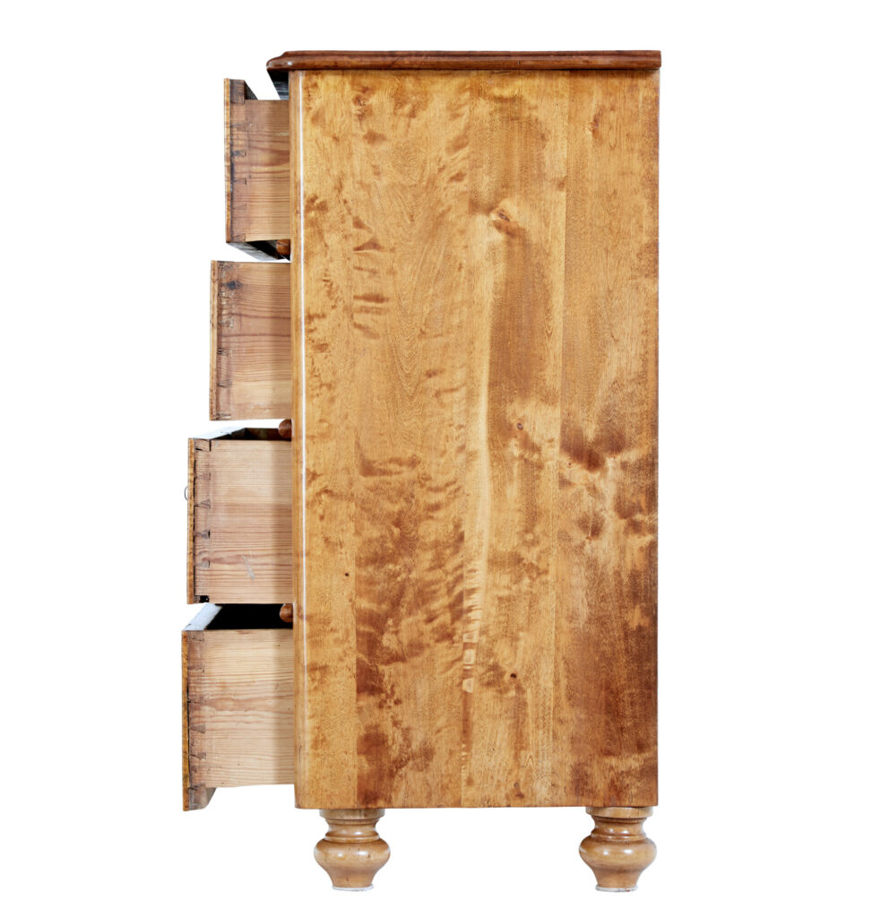 19th Century Swedish Burr Birch Chest of Drawers — image 4