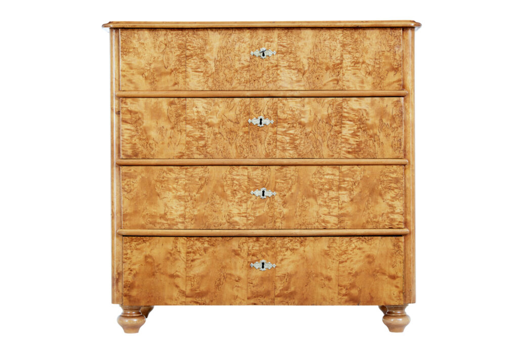 19th Century Swedish Burr Birch Chest of Drawers — image 6