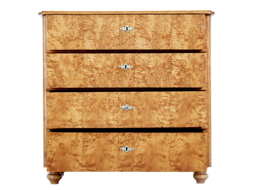 19th Century Swedish Burr Birch Chest of Drawers — image 5