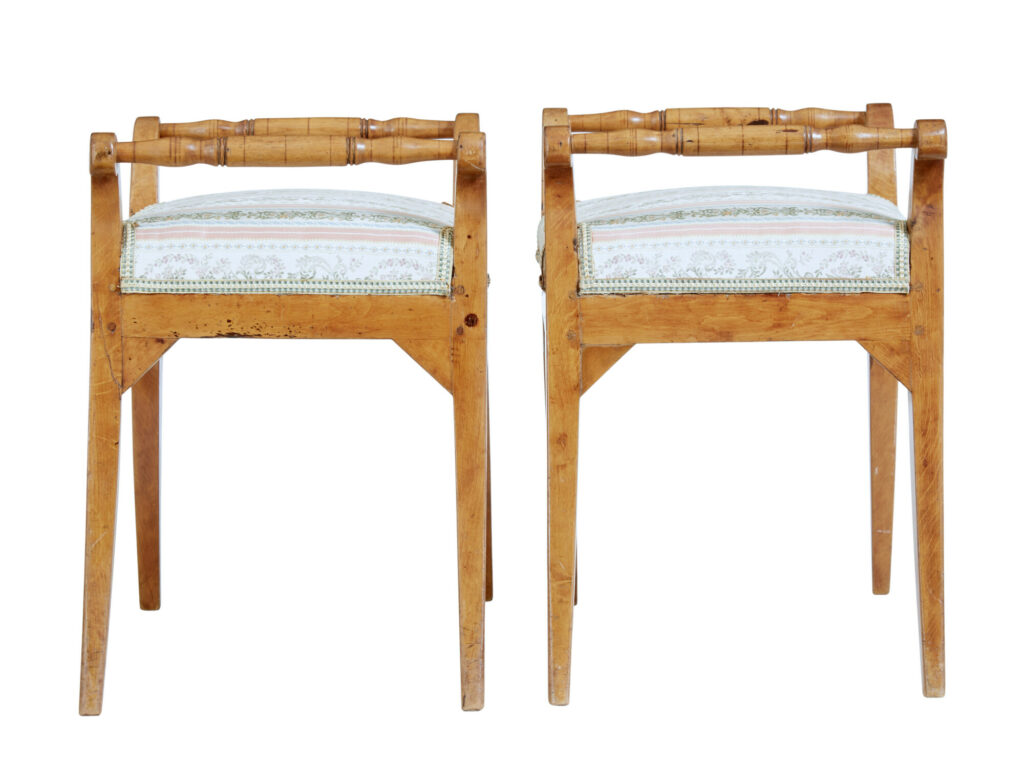 Pair of 19th Century Swedish Birch Stools — image 6
