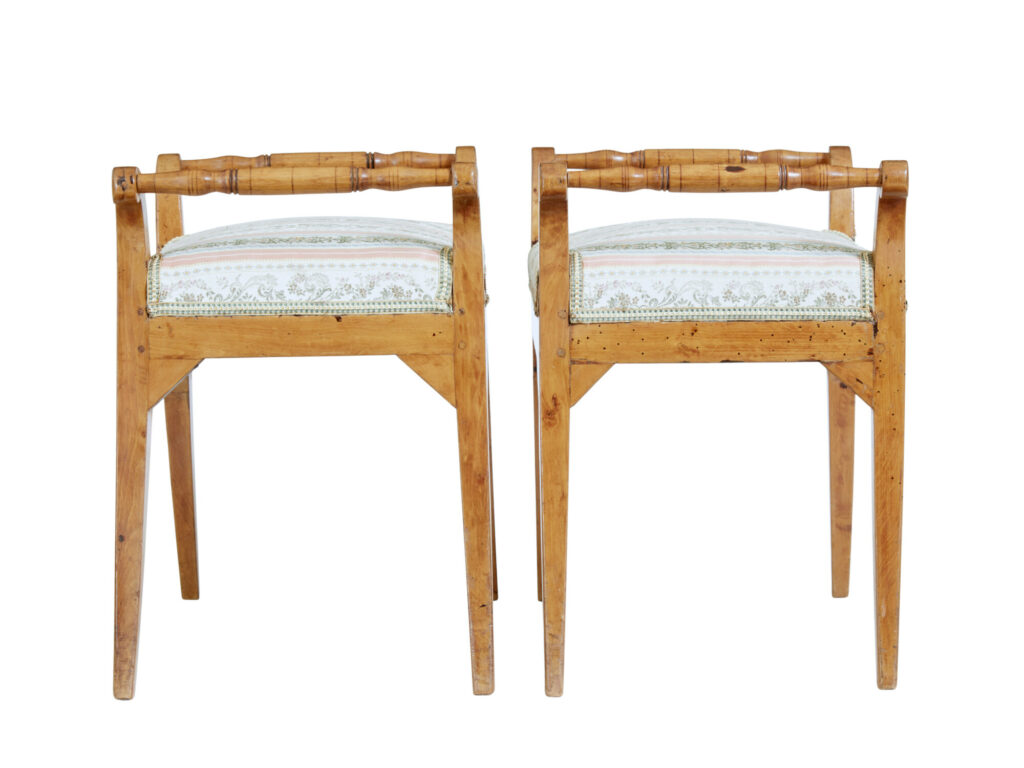 Pair of 19th Century Swedish Birch Stools — image 5