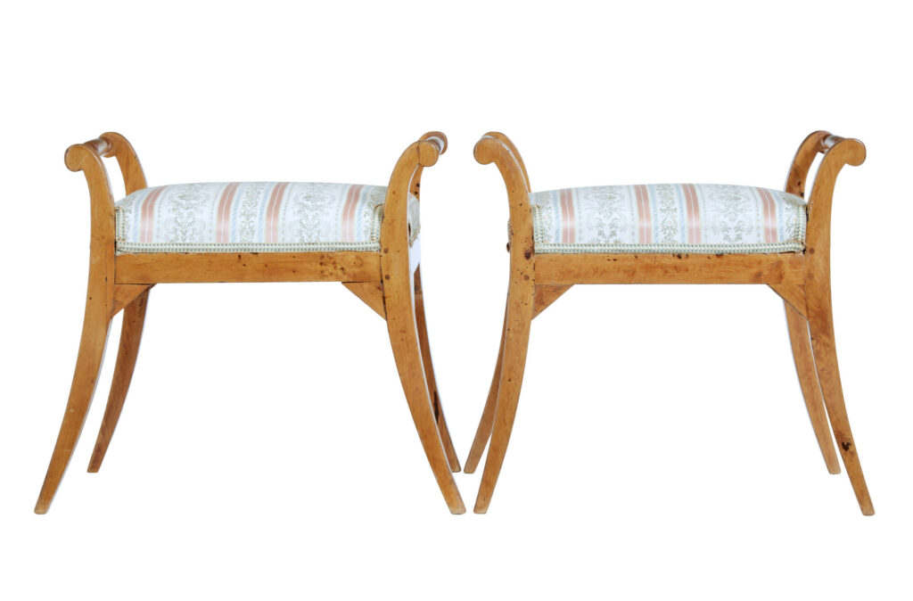 Pair of 19th Century Swedish Birch Stools — image 7