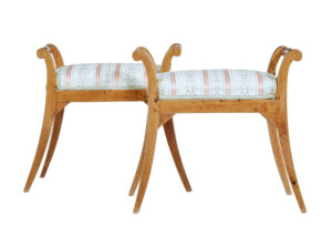 Pair of 19th Century Swedish Birch Stools — thumbnail 1