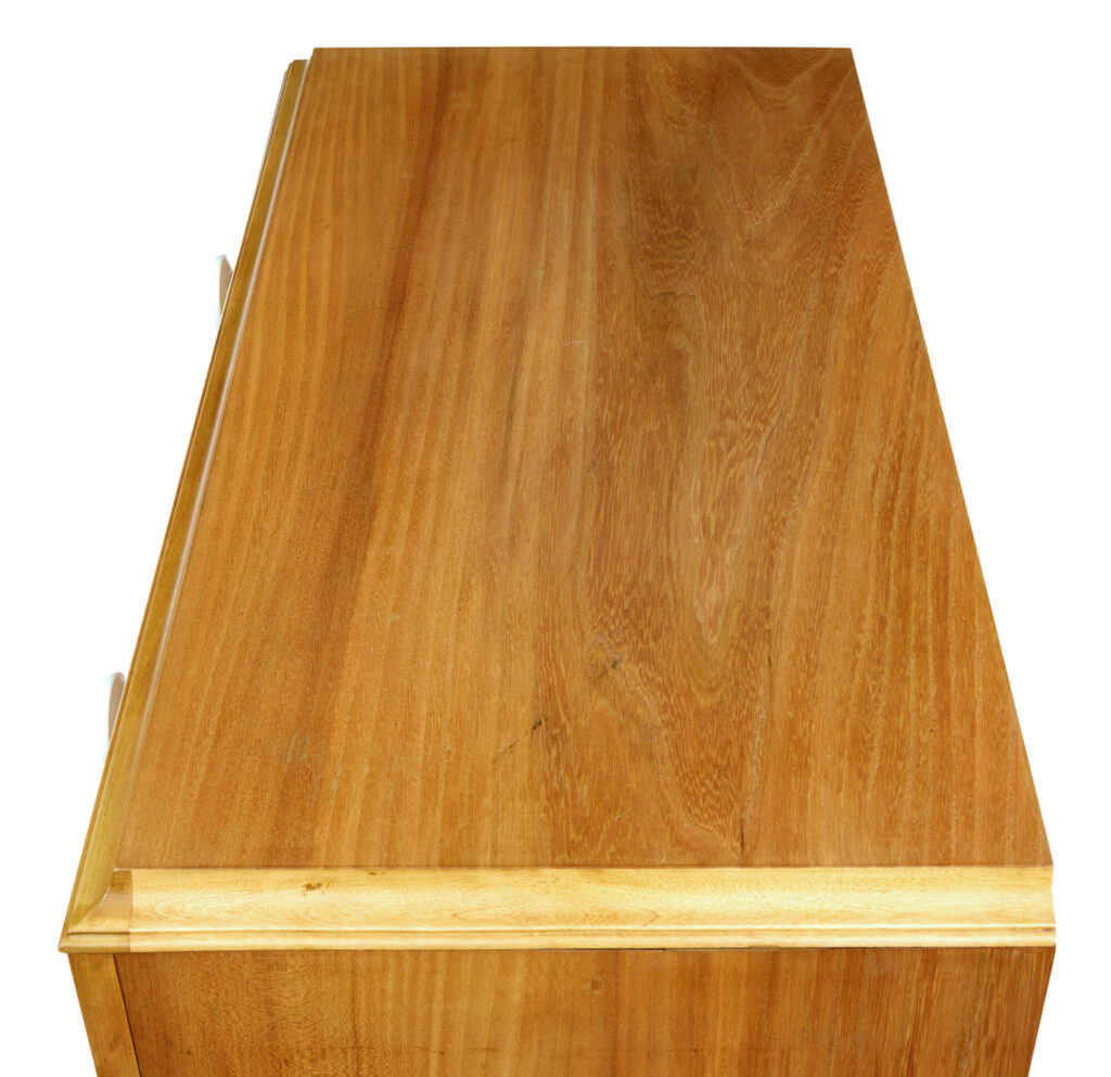 Mid 20th Century Scandinavian Elm Inlaid Chest of Drawers — image 5