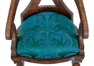 Rare Set of 4 Regency Period Inlaid Mahogany Lounge Chairs — thumbnail 6