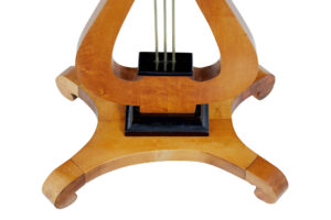 19th Century Birch and Burr Lyre Side Table — thumbnail 2