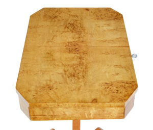 19th Century Birch and Burr Lyre Side Table — thumbnail 4