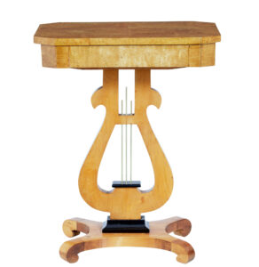 19th Century Birch and Burr Lyre Side Table — thumbnail 6