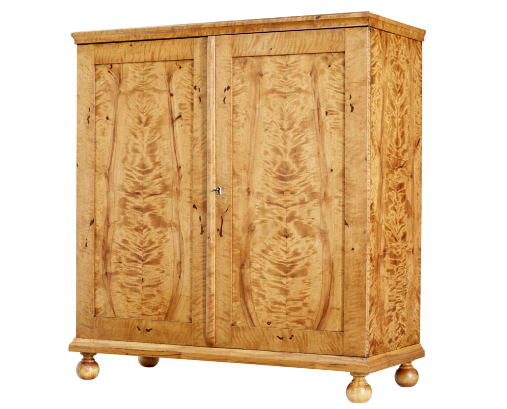MID 19TH CENTURY SWEDISH BIRCH FITTED CUPBOARD