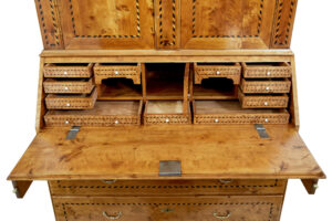 Swedish 19th Century Birch Inlaid Bureau Bookcase — thumbnail 5