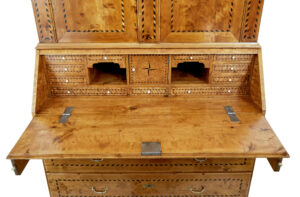 Swedish 19th Century Birch Inlaid Bureau Bookcase — thumbnail 6