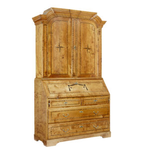 Swedish 19th Century Birch Inlaid Bureau Bookcase — thumbnail 1