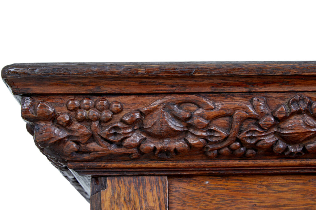 Early 20th Century Gothic Revival Carved Oak Alter Table — image 4