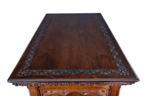 Early 20th Century Gothic Revival Carved Oak Alter Table — thumbnail 3