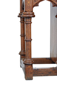 Early 20th Century Gothic Revival Carved Oak Alter Table — thumbnail 6