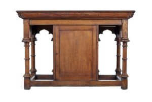 Early 20th Century Gothic Revival Carved Oak Alter Table — thumbnail 11
