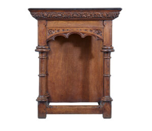 Early 20th Century Gothic Revival Carved Oak Alter Table — thumbnail 12