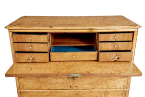 19th Century Swedish Birch Secretaire Chest of Drawers — thumbnail 9