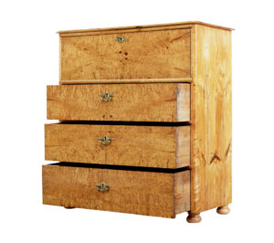 19th Century Swedish Birch Secretaire Chest of Drawers — thumbnail 12